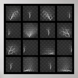 Chess Piece Journeys (White's Pieces, Square) Poster