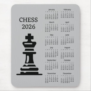 Chess Piece King 2026 Calendar Mousepad