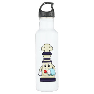 Chess piece King as Waiter with Towel 710 Ml Water Bottle