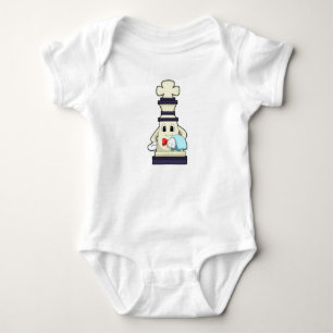 Chess piece King as Waiter with Towel Baby Bodysuit