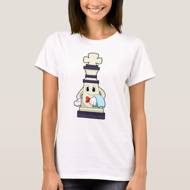 Chess piece King as Waiter with Towel T-Shirt (Front)