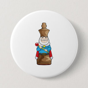Chess piece King Chess 7.5 Cm Round Badge