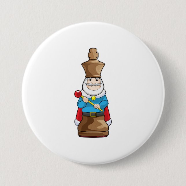 Chess piece King Chess 7.5 Cm Round Badge (Front)