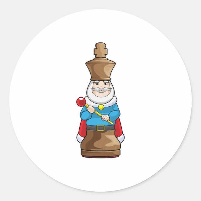 Chess piece King Chess Classic Round Sticker (Front)