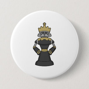 Chess piece King Crown Chess 7.5 Cm Round Badge