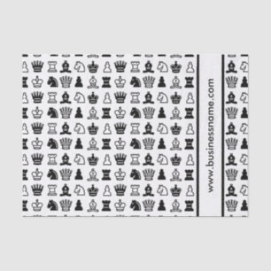 Chess Piece Pattern Custom Text Tissue Paper