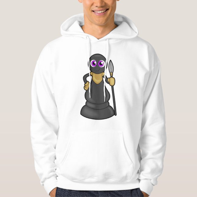 Chess piece Pawn at Chess with Spear Hoodie (Front)