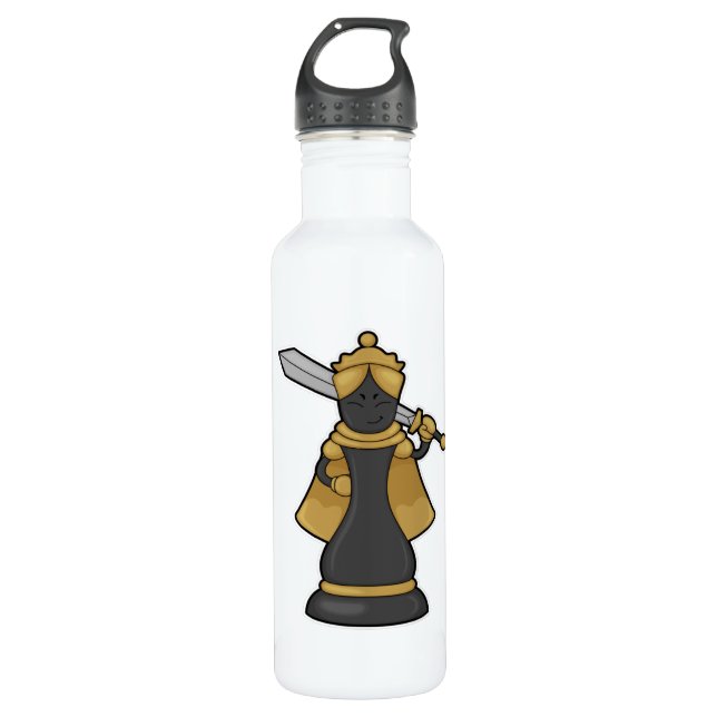 Chess piece Queen at Chess with Sword 710 Ml Water Bottle (Front)