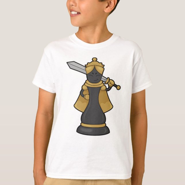 Chess piece Queen at Chess with Sword T-Shirt (Front)