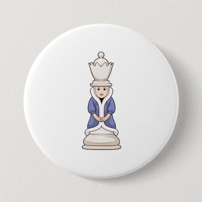 Chess piece Queen Chess 7.5 Cm Round Badge (Front)