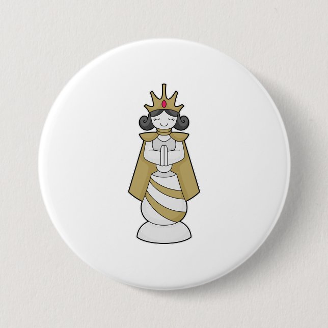 Chess piece Queen Crown Chess 7.5 Cm Round Badge (Front)