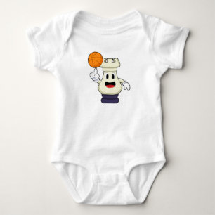 Chess piece Rook at Basketball Sports Baby Bodysuit