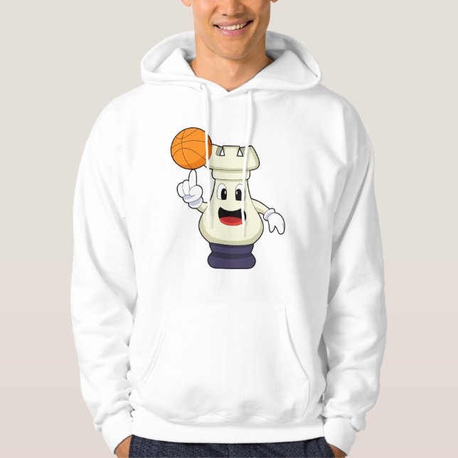 Chess piece Rook at Basketball Sports Hoodie (Front)