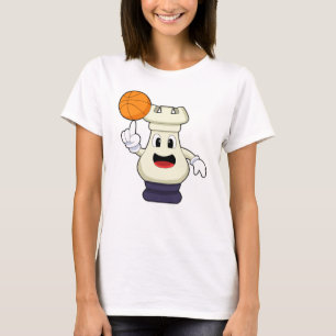 Chess piece Rook at Basketball Sports T-Shirt