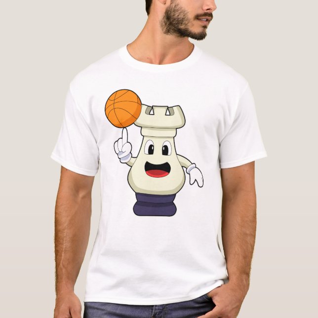 Chess piece Rook at Basketball Sports T-Shirt (Front)