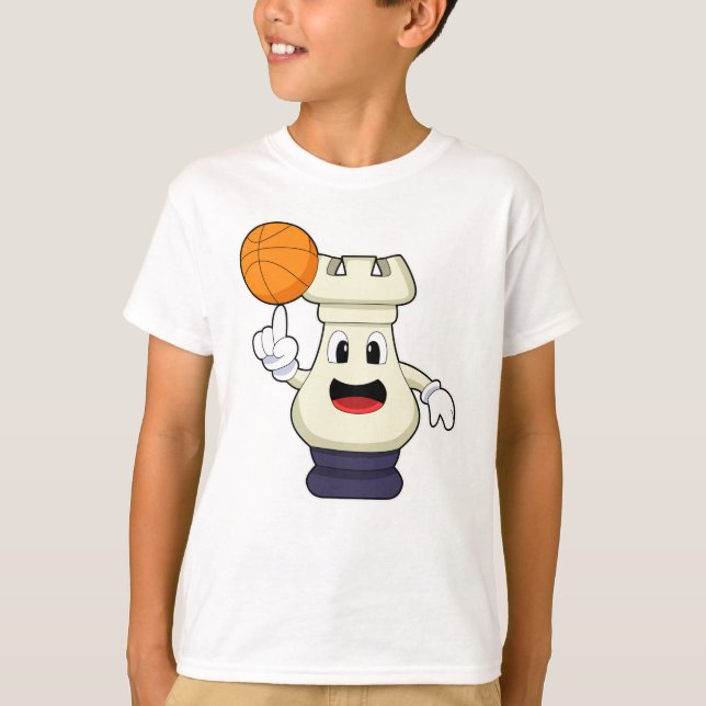 Chess piece Rook at Basketball Sports T-Shirt (Front)