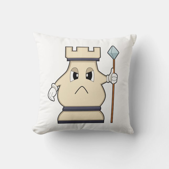 Chess piece Rook at Chess.PNG Cushion (Front)