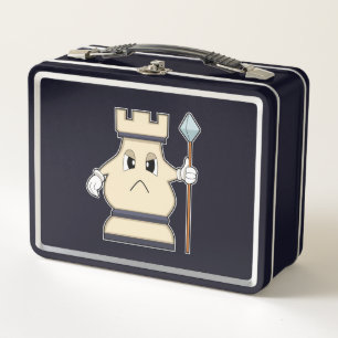 Chess piece Rook at Chess.PNG Metal Lunch Box