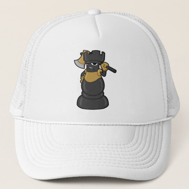 Chess piece Rook at Chess with Axe Trucker Hat (Front)