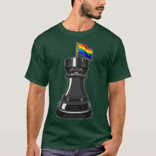 Chess Piece Rook Rainbow Chess  T-Shirt