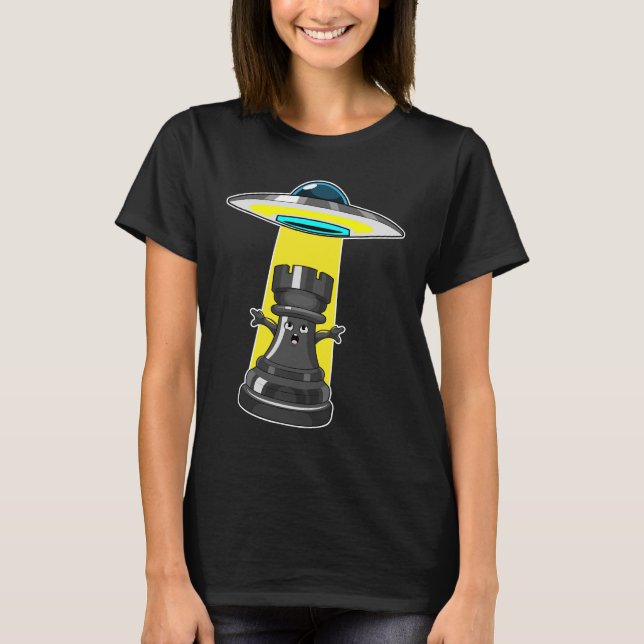 Chess piece Rook Spaceship Chess T-Shirt (Front)
