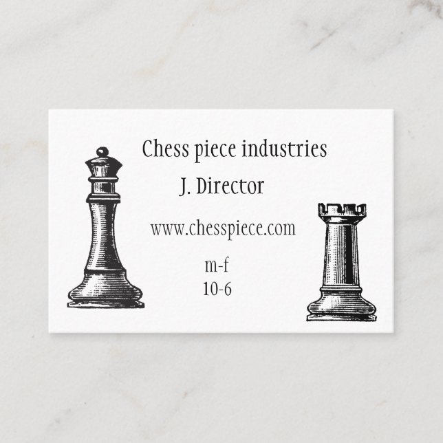 Chess piece themed business card (Front)