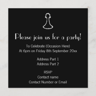 Chess Piece. White. Invitation