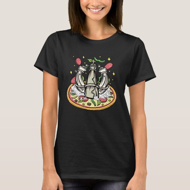 Chess Pieces Board Game Enthusiast For A Pizza T-Shirt (Front)