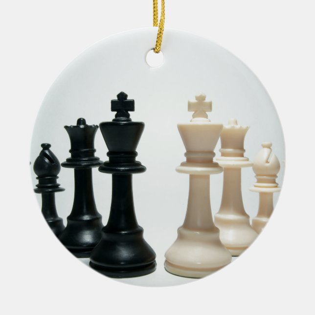 Chess Pieces Ceramic Tree Decoration (Front)