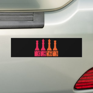 Chess Pieces Chemistry Elements Bumper Sticker