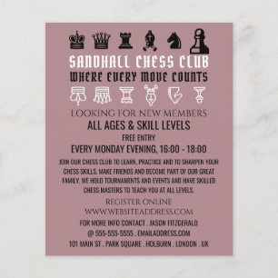 Chess Pieces, Chess Club Advertising Flyer