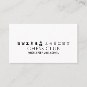 Chess Pieces, Chess Club Business Card