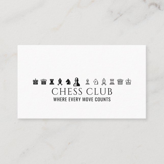 Chess Pieces, Chess Club Business Card (Front)