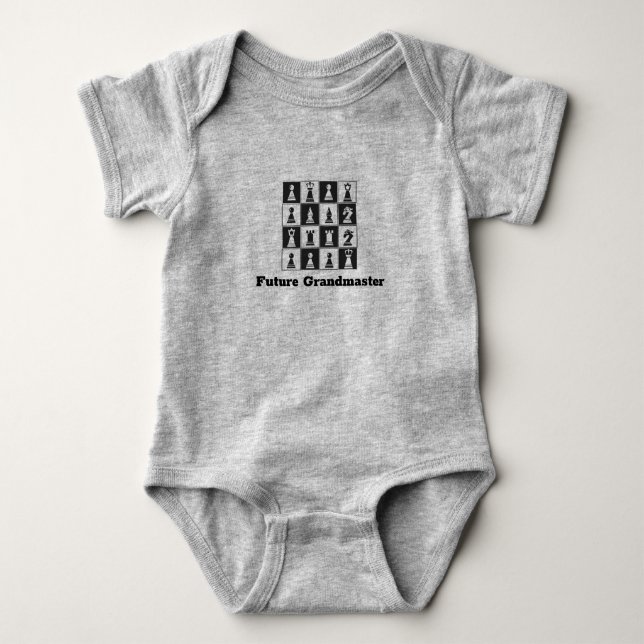 Chess Pieces Design Baby Bodysuit (Front)