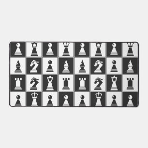 Chess Pieces Design Desk Mat