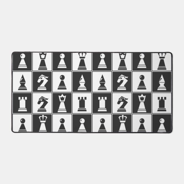Chess Pieces Design Desk Mat (Front)