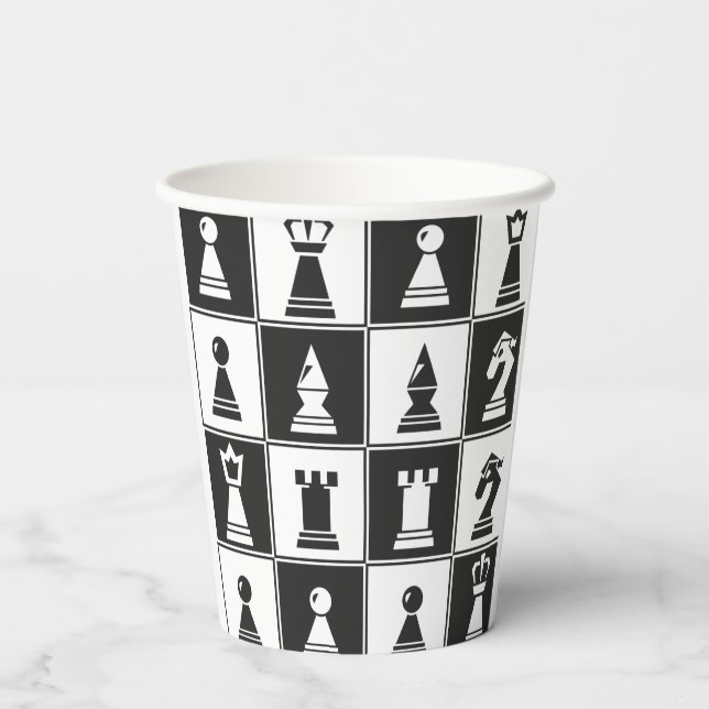 Chess Pieces Design Paper Cup (Back)