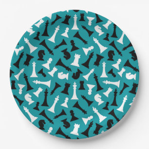 Chess Pieces Design Paper Plate