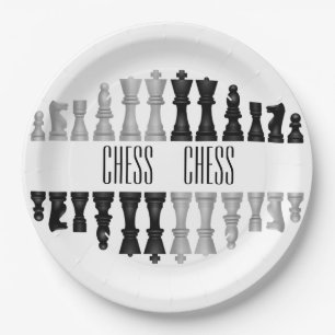 Chess Pieces Design Paper Plate