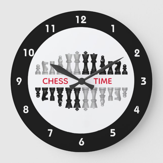 Chess Pieces Design Wall Clock (Front)