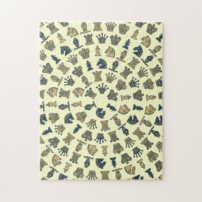 Chess Pieces in Circles Puzzle (Vertical)