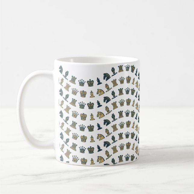 Chess Pieces in Waves Mug (Left)