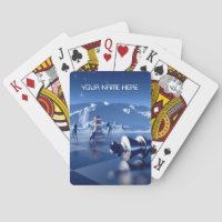 Chess pieces on planetscape. Personalised text