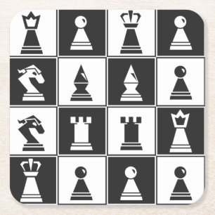 Chess Pieces Paper Coaster