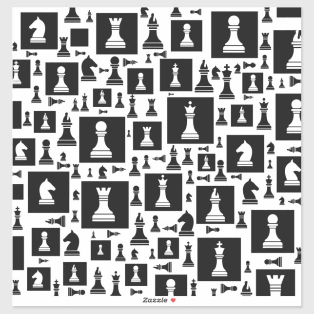 Chess Pieces Pattern - Black and white (Sheet)