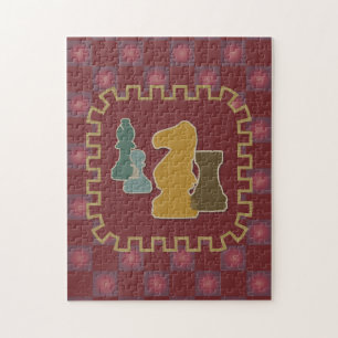 Chess Pieces Red Puzzle