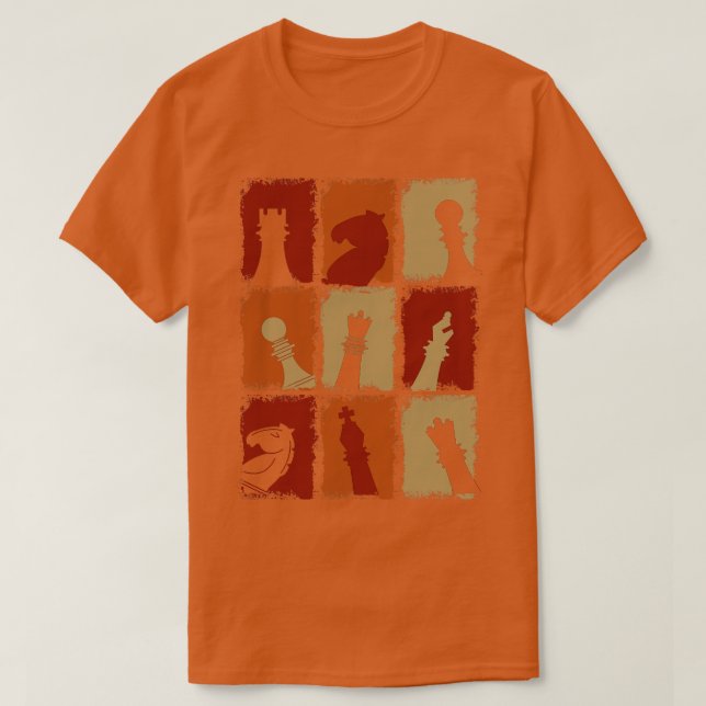 Chess Pieces Retro 2 T-Shirt (Design Front)