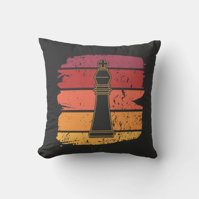 Chess Pieces Retro Cushion (Front)
