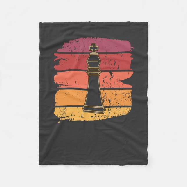 Chess Pieces Retro Fleece Blanket (Front)