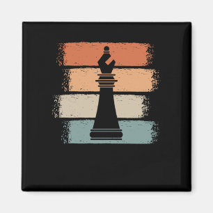 Chess Pieces Retro Magnet